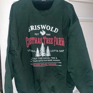 Gildan Green Christmas Tree Farm Sweater size Large